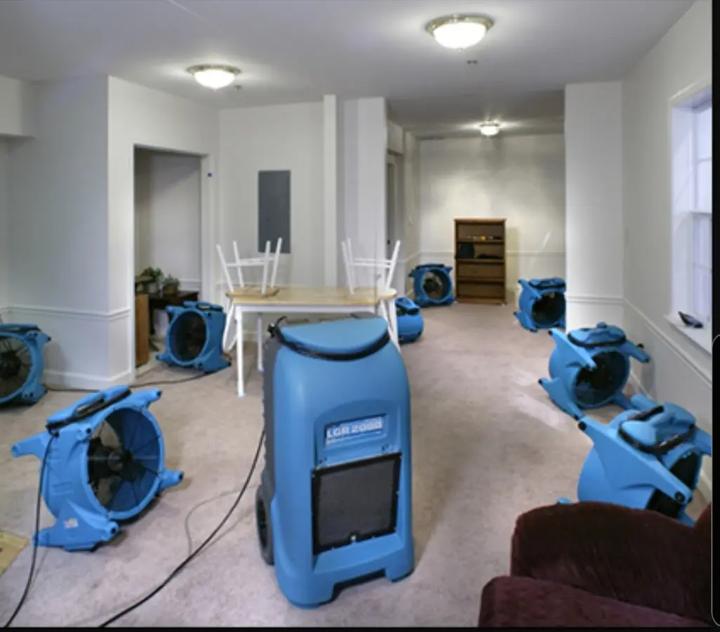 Air movers and dehumidifier setup for Water Extraction & Removal in Altadena
